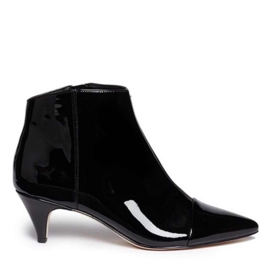 EUC Sam Edelman Black Kinzey 2 Patent Leather Booties Size 8.5